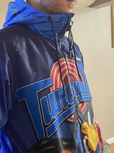 Members Only~Space Jam Looney Tunes Daffy Duck Windbreaker Hoodie Jacket Size S