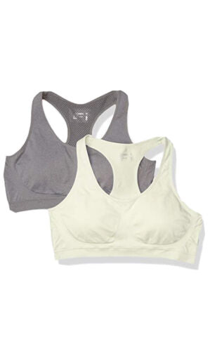 Jockey Women's 2 Pack Removable Cup Seamless Bra -Sea Foamed/Gray Size L