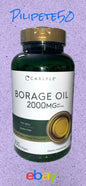 Borage Oil Softgels 2000mg | 200 Count | Cold Pressed, Hexane Free | by Carlyle