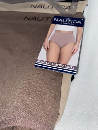 NAUTICA INTIMATES NT7164 3PKD MF SEAMLESS SHAPING BRIEF PANTIES GREAT FIT! LARGE