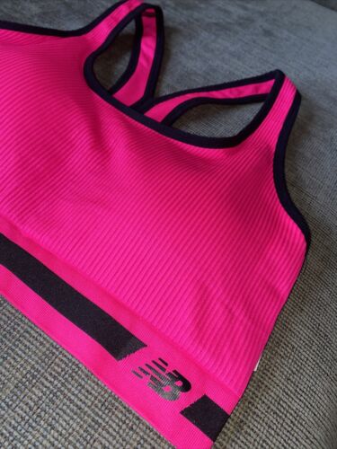 New Balance Medium Impact Sports Bra 112013  Alpha Pink/Black Size XXL~UNIQUE!