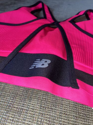 New Balance Medium Impact Sports Bra 112013  Alpha Pink/Black Size XXL~UNIQUE!
