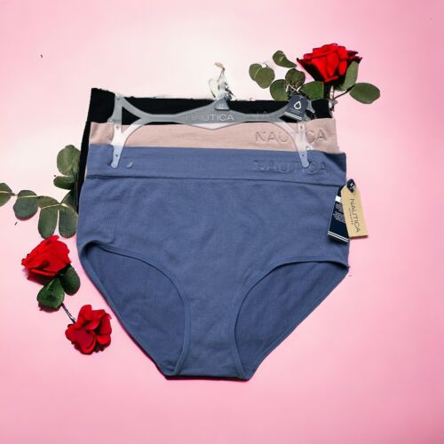 NÁUTICA ~ Women's High Waist NT5387 Underwear Panties Blend Material 3-Pair ~1X