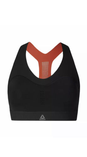 Reebok Women's Puremove Workout Sports Bra M/L BLACK/ORANGE Retail $60 NEW
