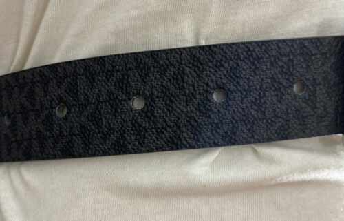 MICHAEL KORS BELT BLACK WITH MINI PRINTED MK LOGO TRIPLE BELT LOOP WITH STUDS