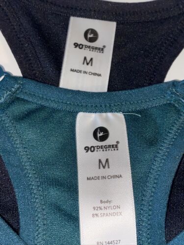 90 Degree By Reflex High Performance~Sport Bra~Green & Black Set of 2~Sze MEDIUM