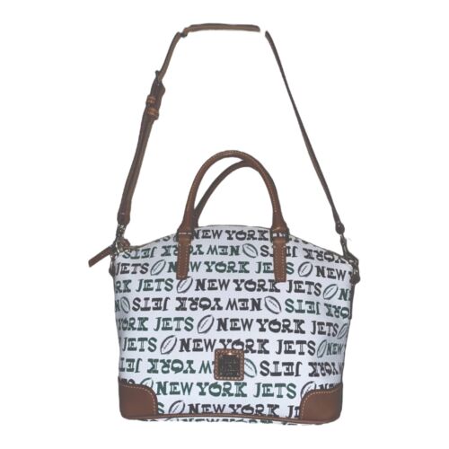 Dooney & Bourke NFL New York Jets Charli Satchel Crossbody White Multi $258 NWT