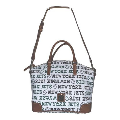 Dooney & Bourke NFL New York Jets Charli Satchel Crossbody White Multi $258 NWT