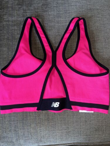New Balance Medium Impact Sports Bra 112013  Alpha Pink/Black Size XXL~UNIQUE!