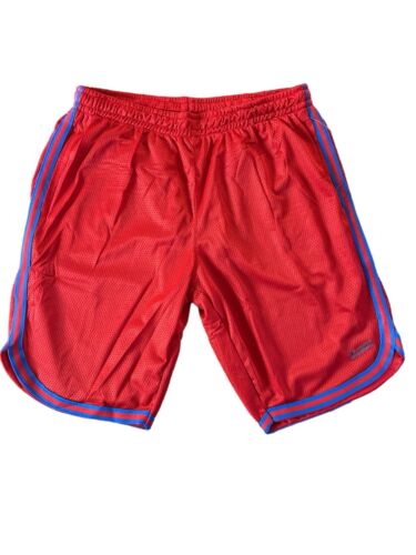 Champion Basketball Shorts Mens~L Red Mesh~Blue Stripes~ Gym NEW