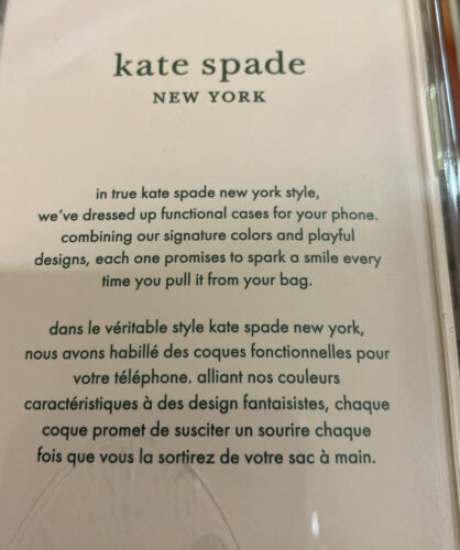 KATE SPADE CASE iPHONE 11  CLEAR -TINY WHITE FLOWER RHINESTONE GOLD FOIL