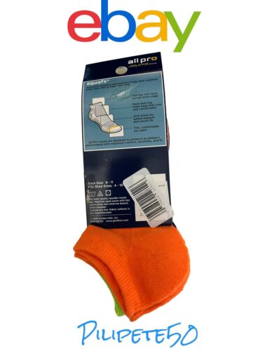 All Pro by GoldToe Women's 6-pair Socks - No Show, Bright Neon Colors, aquafx