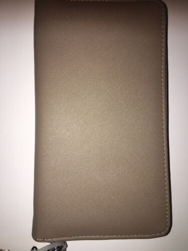 STEVE MADDEN WALLET Mushroom  Soft Textured Gold Zip Around Wrist-let-BEAUTIFUL