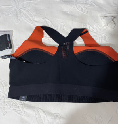 Reebok Women's Puremove Workout Sports Bra M/L BLACK/ORANGE Retail $60 NEW