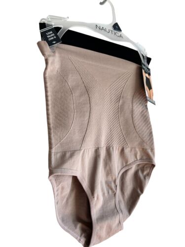 NAUTICA NT7128 2PKD SEAMLESS HI WAIST SHAPING BRIEF PANTIES~SMALL~GREAT FIT!