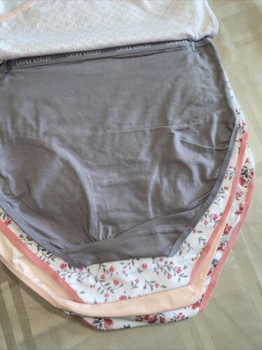 LAURA ASHLEY Intimates Cotton-Spandex Brief Panties~Size M~5 pair Style LS9221