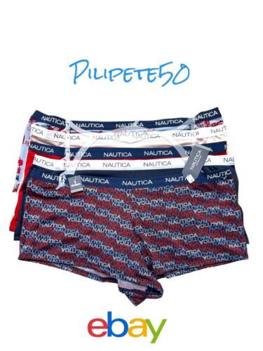 Nautica ~ 5-Pair Women's Boyshorts NT9695 Underwear Panties Polyester Blend ~ 1X