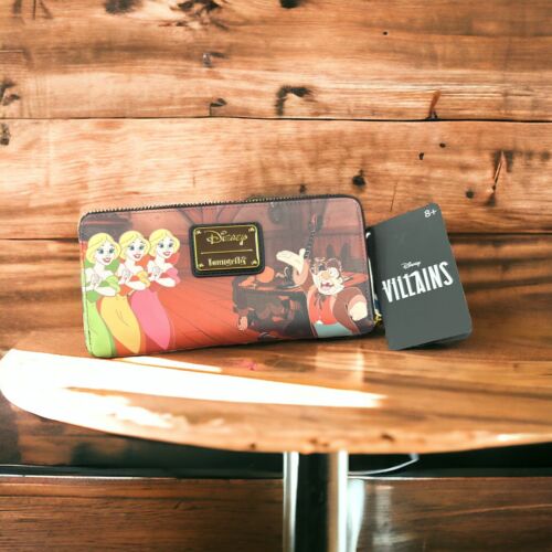 Loungefly Disney Beauty &The Beast Villains Gaston Scene Long Zip Around Wallet