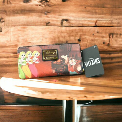 Loungefly Disney Beauty &The Beast Villains Gaston Scene Long Zip Around Wallet
