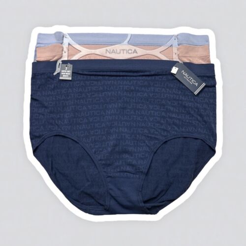 NAUTICA INTIMATES NT9471-3 PACK SUPER SOFT HIGH WAIST BRIEF PANTIES GREAT FIT-3X