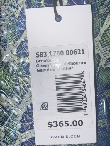 Brahmin Brooke Green Viper Melbourne Genuine Leather Tote Bag $365~NEW