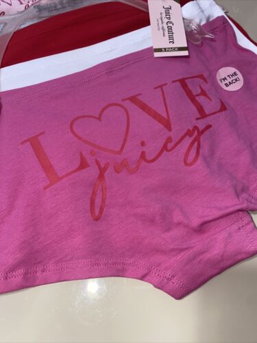 Juicy Couture ~ Women's Boyshort Underwear Panties Cotton Blend 5-Pair (A) ~ L