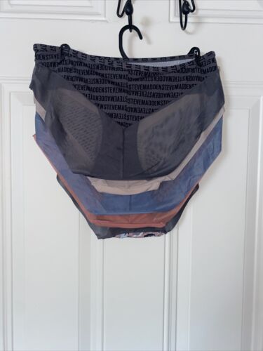 Steve Madden ~ 5-Pair Women's Bikini Underwear Cotton & Nylon Blend ~LARGE~CUTE!