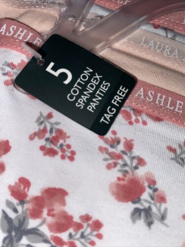 LAURA ASHLEY Intimates Cotton-Spandex Brief Panties~Size M~5 pair Style LS9221