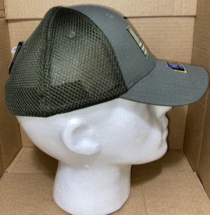 Highland Tactical Hat Khaki Green With US Flag Punisher Logo