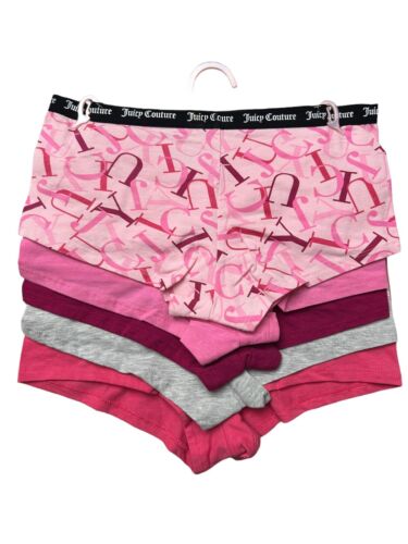 Juicy Couture~Women Boyshort Underwear Panties Cotton Blend 5-Pair JC7530~WOW~M