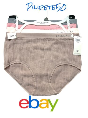 LAURA ASHLEY~5 Pack FIT PANTIES HIGH RISE~MULTICOLOR~# LS3966~ Size LARGE-GREAT!