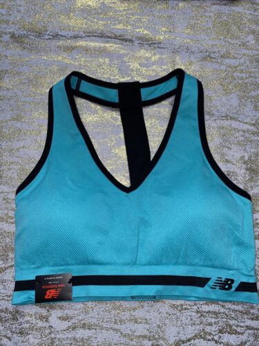 New Balance Medium Impact Sports Bra Style 112016 Aquarius Green/Black Size XL