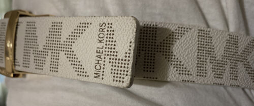 MICHAEL KORS BELT REVERSIBLE VANILLA PRINTED LOGO/BROWN PRINTED LOGO BEAUTIFUL!!