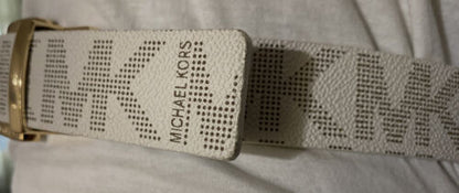 MICHAEL KORS BELT REVERSIBLE VANILLA PRINTED LOGO/BROWN PRINTED LOGO BEAUTIFUL!!