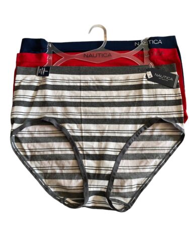 NAUTICA INTIMATES NT9328-3 PK~Sze. 3X~SOFT HIGH WAIST BRIEF~MULTICOLOR~GREAT FIT