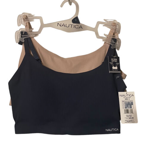 NÁUTICA 2PACK INTIMATES NT2101 SIZE L BRAS LASER CUT RETAIL $48 BEAUTIFUL!