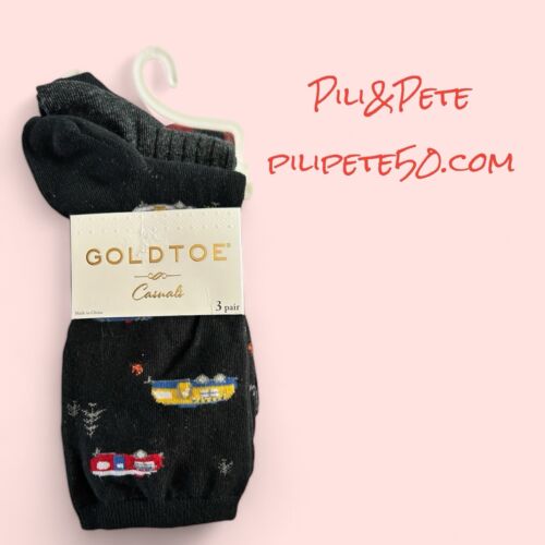Gold Toe CASUALS Socks 3 Pairs (Women's Size 6-9) Multicolor Cute Designs  NEW
