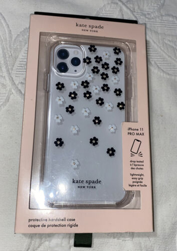 Kate Spade Phone Case Hardshell Apple iPhone 11 PRO MAX Flowers Black White Gems