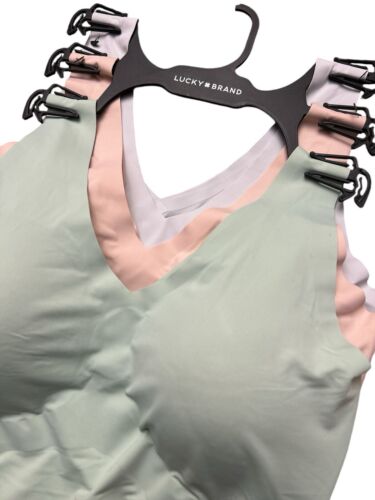 Lucky Brand Set Of 3~Seamless Laser Cut Bras LVD1905343~Sz.L~Multicolor ~UNIQUE
