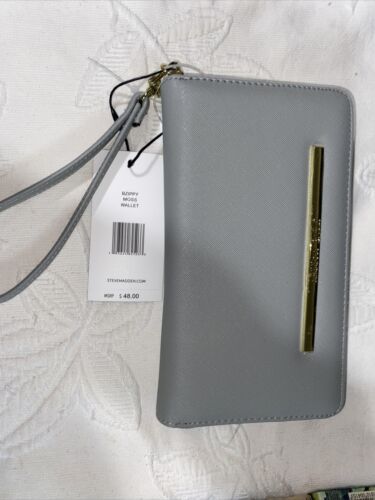 STEVE MADDEN WALLET WRISTLET MOSS/GRAY BZIPPY