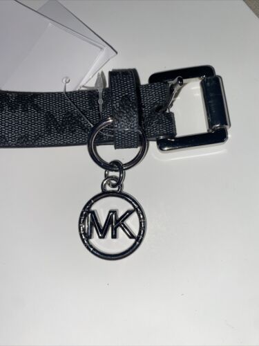 Michael Kors Women’s Belt  Fanny Pack MK Signature Logo GRAY/CHARCOAL/BLACK- S/M