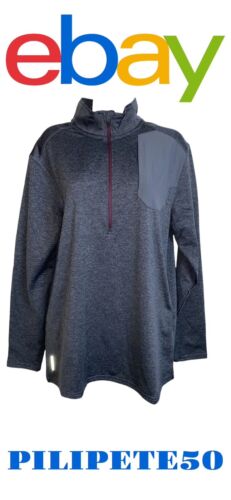 Eddie Bauer Half Zip, Mock Neck Pull Over Shirt  Ebony Medium~Sweater Pullover