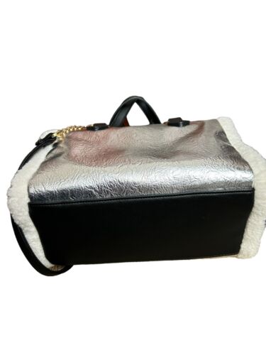 Juicy Couture Silver Shear Genius Satchel XBDY Sherpa Handbag Purse~VIRAL TIKTOK