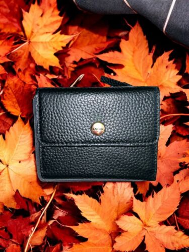 LODIS Bifold Wallet & Coin Purse Black Pebble  Leather -ABSOLUTELY BEAUTIFUL!!!