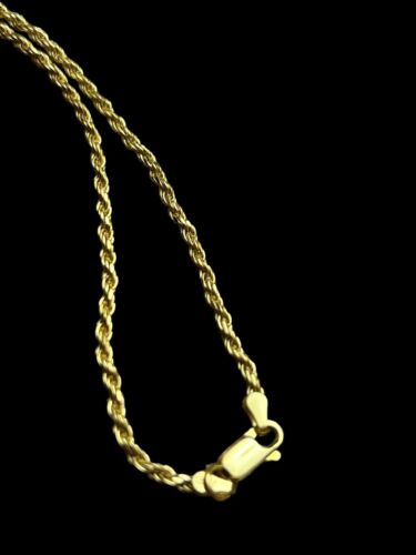 MATTEO 20" Italian Sterling Silver 925 Gold Plated Men Rope Chain~Lobster Clasp