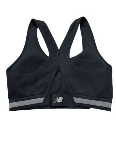 New Balance Medium Impact Sports Bra Style 112013 Gray~Black~Size XL~Racerback