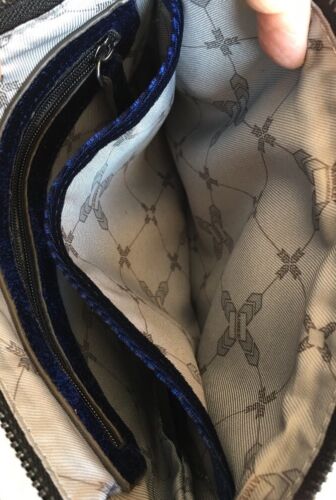 AIMEE KESTENBERG MELVILLE POUCH LAPIS BLUE LEATHER & VELVET CLUTCH GORGEOUS!!!!