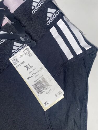 Adidas Women's 3-PK Cotton Hipster Underwear 4A1H34 (Size L) NWT MSRP $36