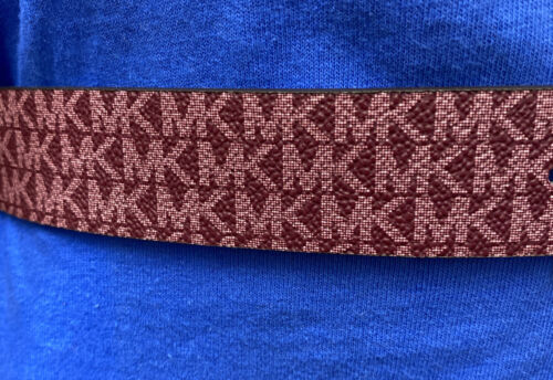 MICHAEL KORS BELT REVERSIBLE MK LOGO VIOLET TO WHITE GOLD BUCKLE WOW!!