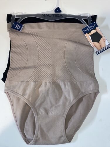 NAUTICA INTIMATES NT7128 2PK-M SEAMLESS HI WAIST SHAPING BRIEF PANTIES GREAT FIT